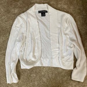 Cropped white shrug